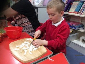 chopping onion