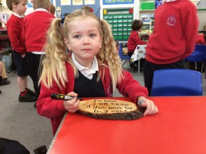 Writing on wood!