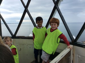 at the top of the lighthouse