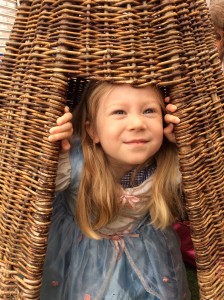 playing in the teepee